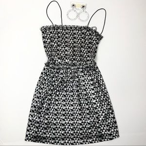 Zara Metallic Ruffle Checkered Mini Dress